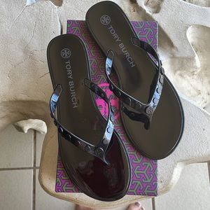 Tory Burch Jelly Studded Sandals Black